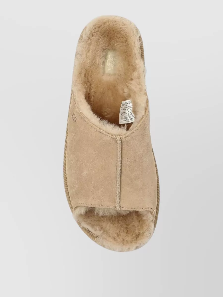 Ugg Shearling-Lined Suede Leather Slides