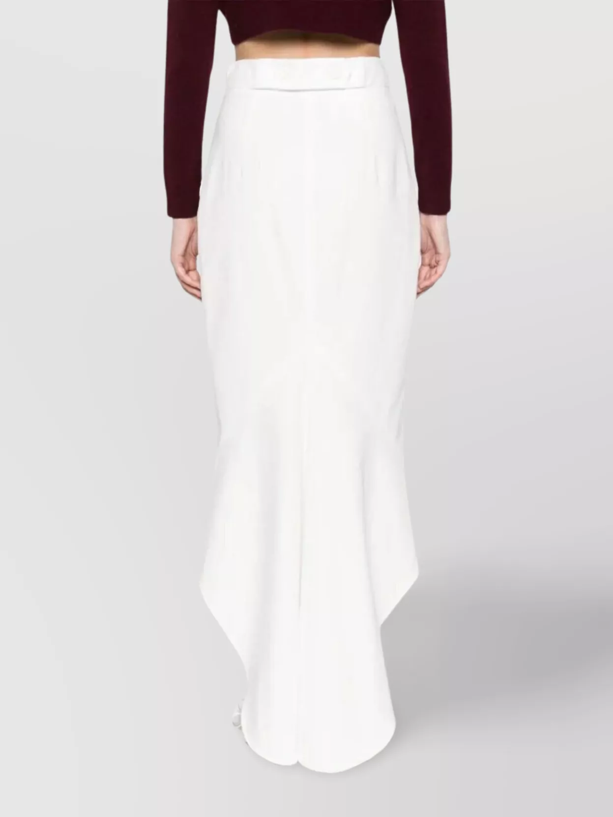Prada Flared Skirt With Pockets And Slit In White