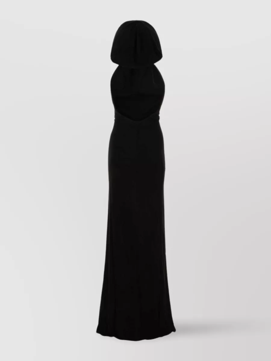Shop Saint Laurent Streamlined Long Sleeve Dress In Black