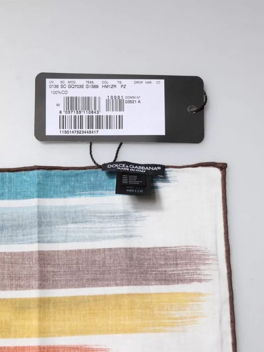 Dolce&Gabbana Striped Cotton Square Scarf