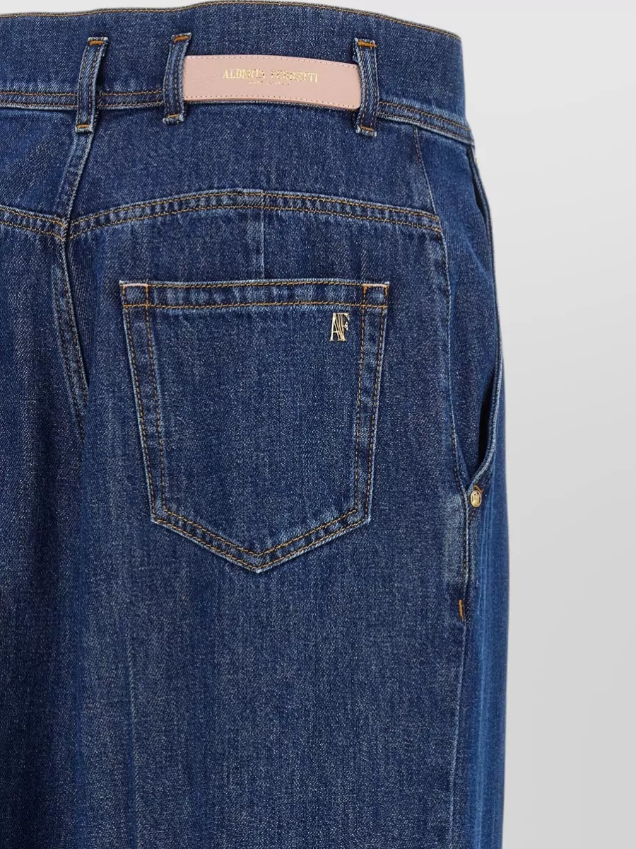 Alberta Ferretti Iriscut Jeans Straight Cut Back Pocket