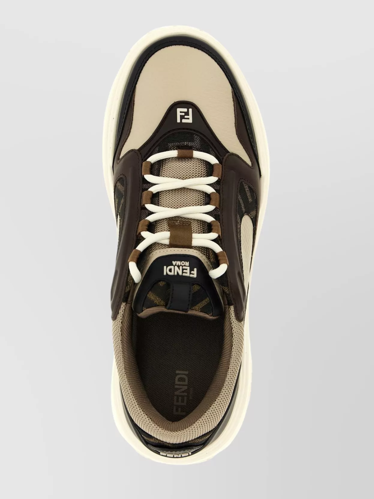 Fendi Chunky Sole Contrast Stitching Sneakers