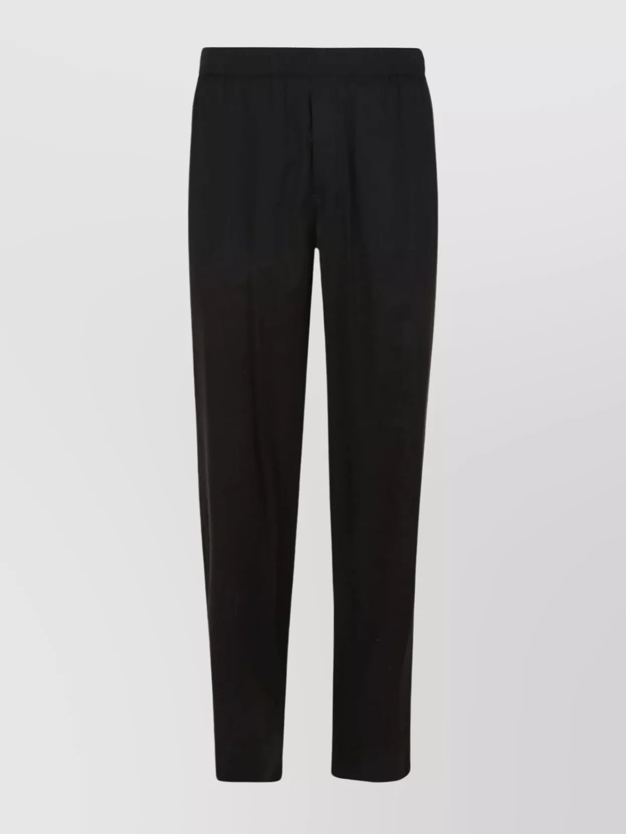 Shop Msgm Waistband Trousers With Straight Leg And Side Pockets In Black