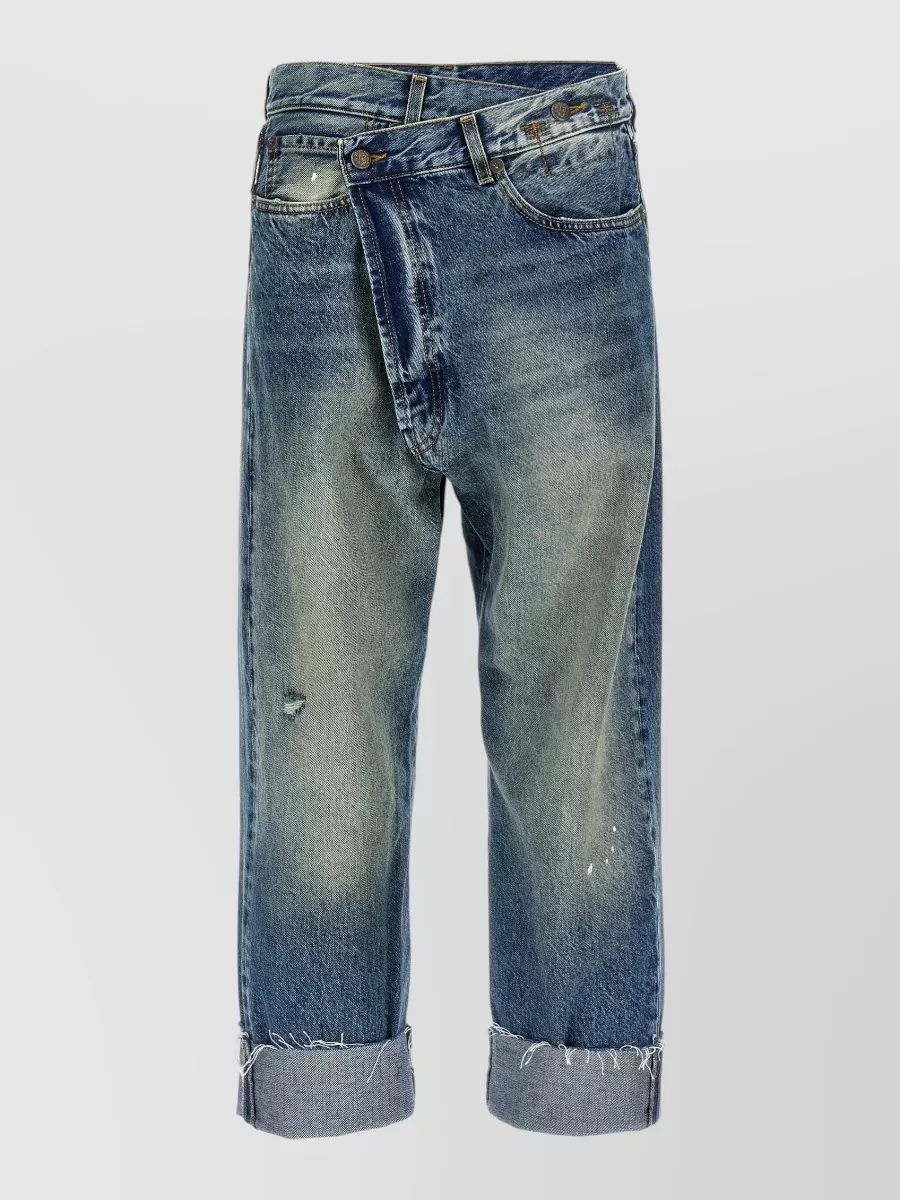 R13 denim cropped straight-leg jeans
