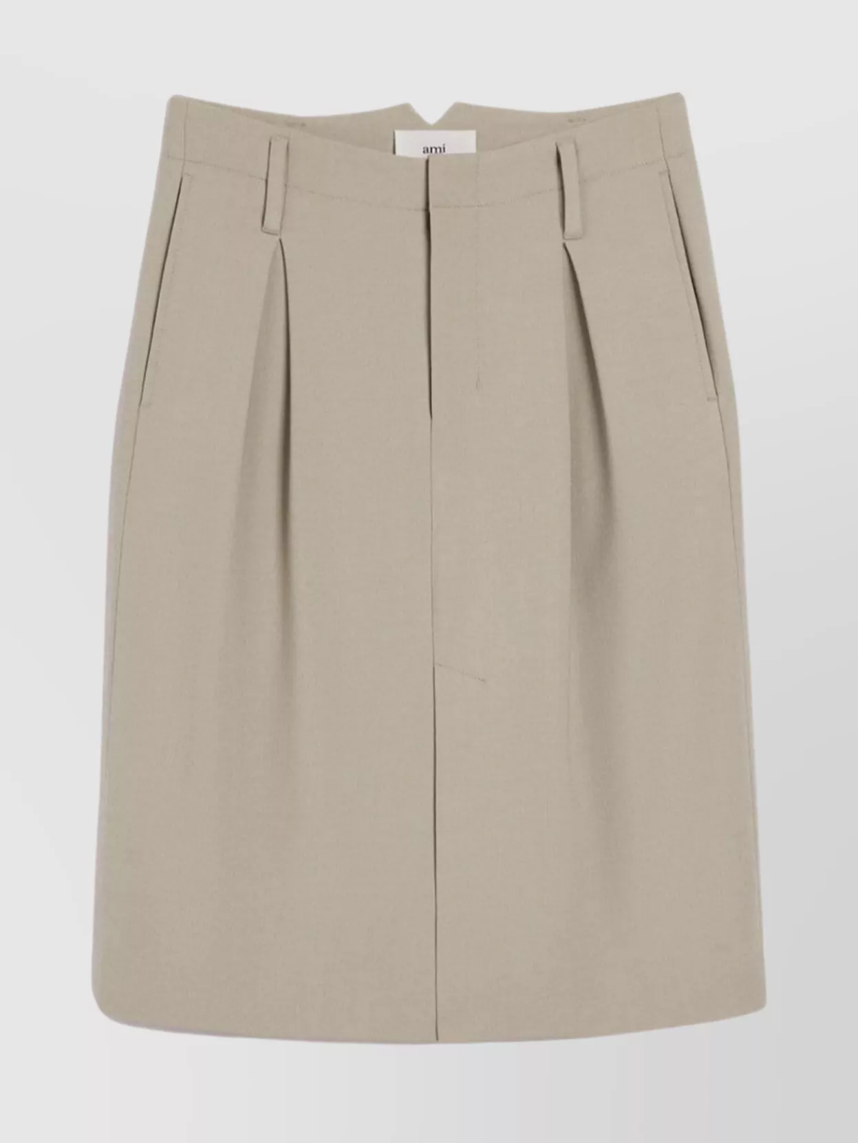 Shop Ami Alexandre Mattiussi Knee Length Skirt With Slit And Pockets