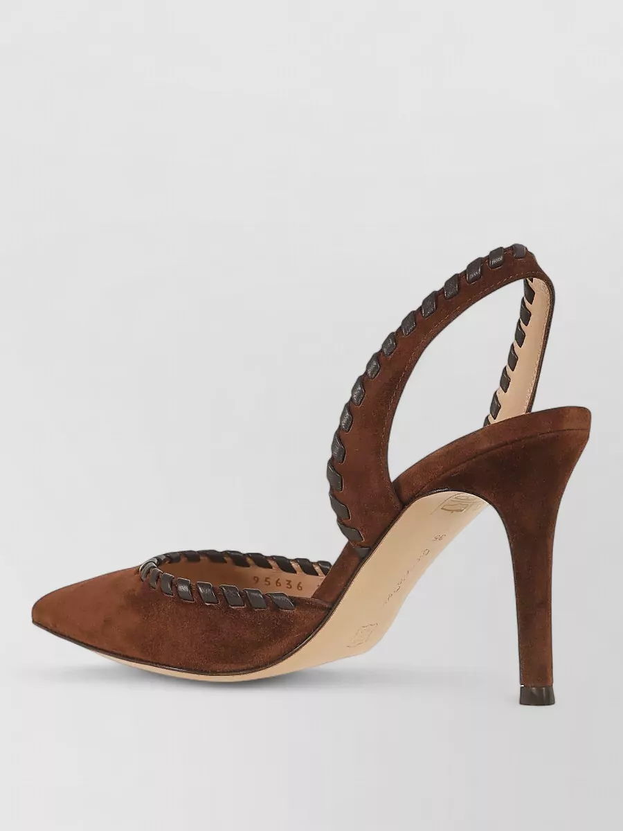 Gianvito Rossi Leather Braided Slingback Mules