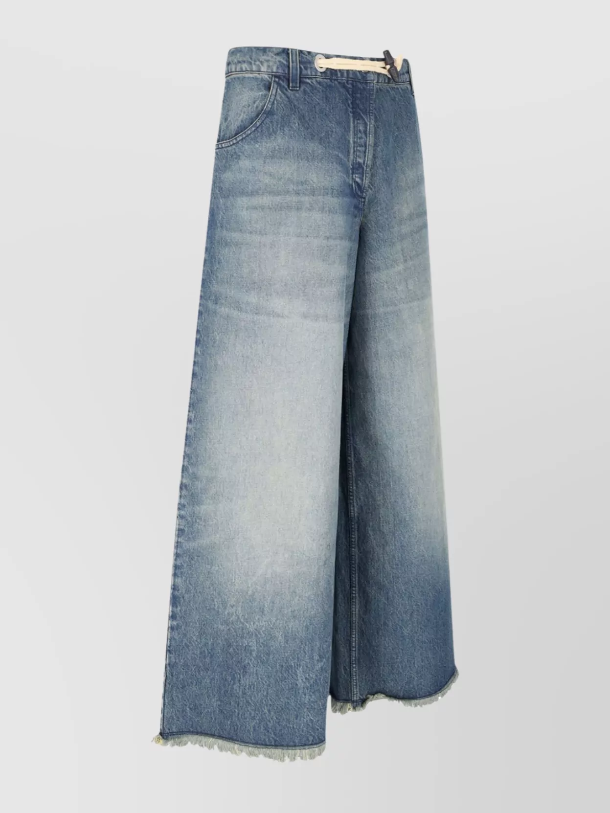 Moncler Genius Wide Leg Frayed Hem Trousers With Pockets