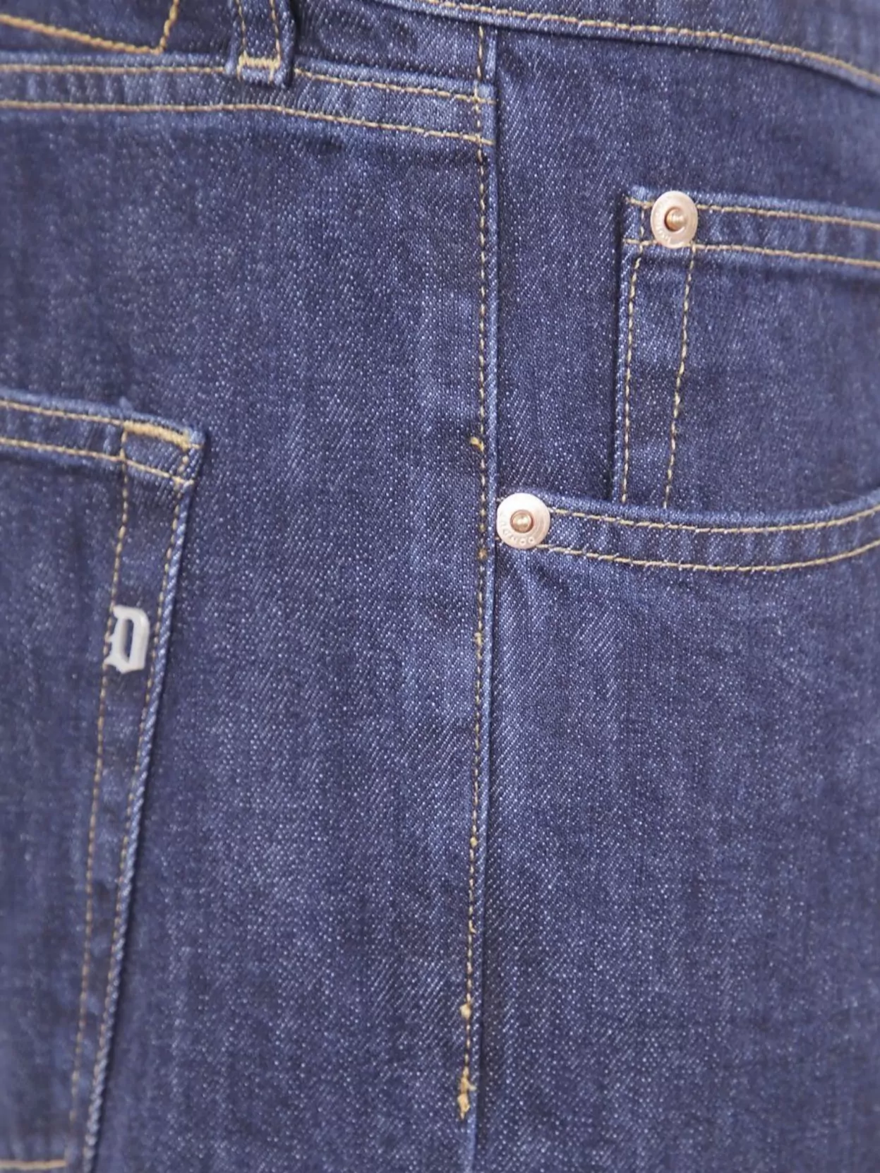 Dondup "icon" Trousers With Back Pockets And Rolled Cuffs In Blue