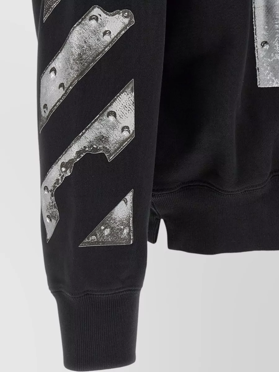 Off-White Cotton Logo Print Hoodie