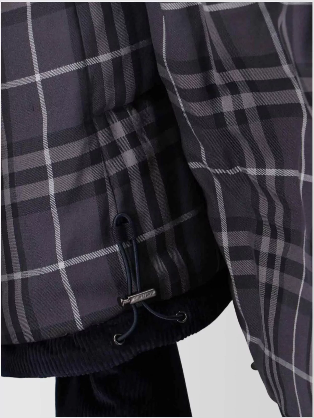 Burberry Textured Corduroy High Collar Quilted Jacket