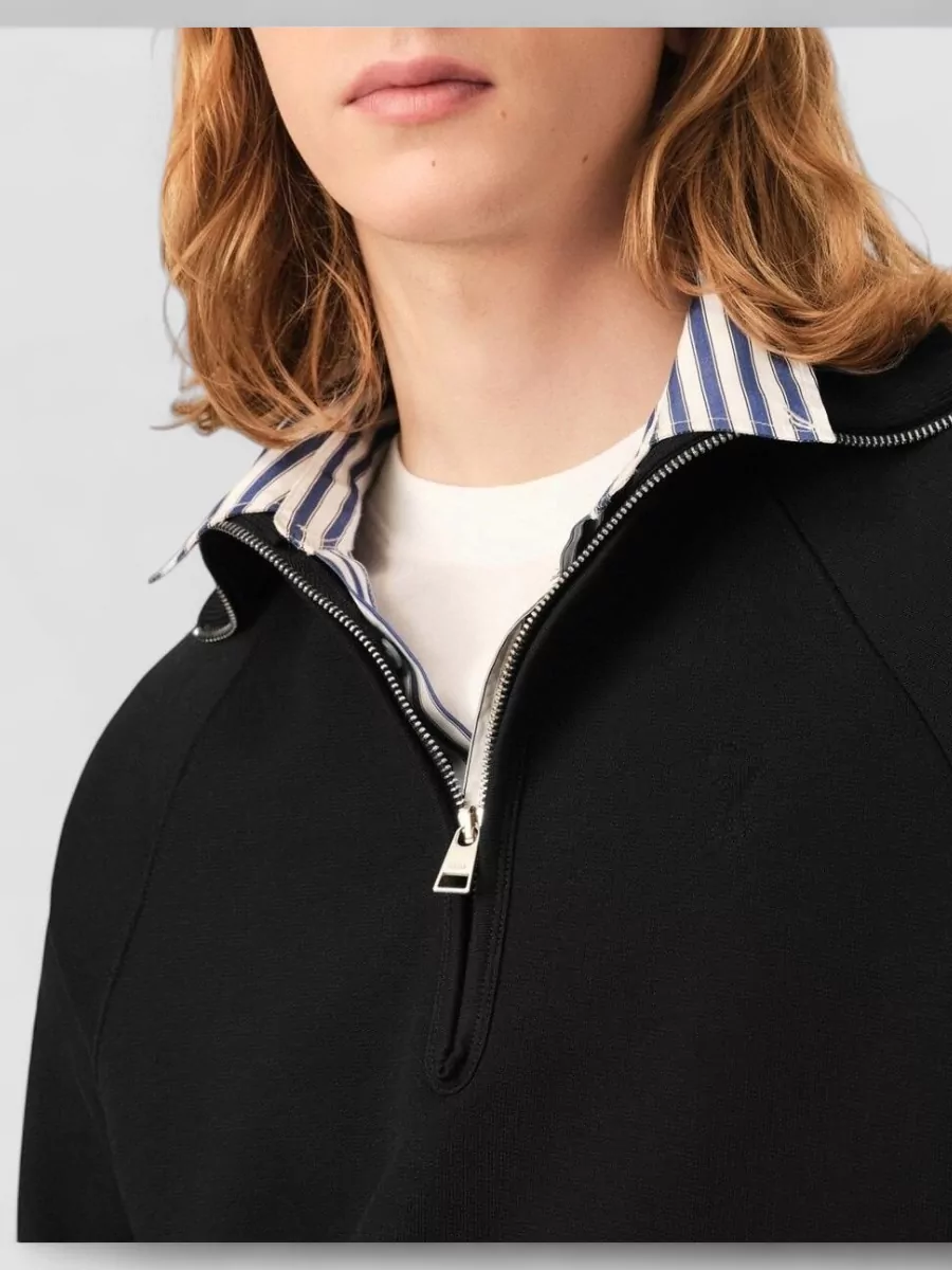 Ami Paris Cotton Boxy Zip Sweatshirt