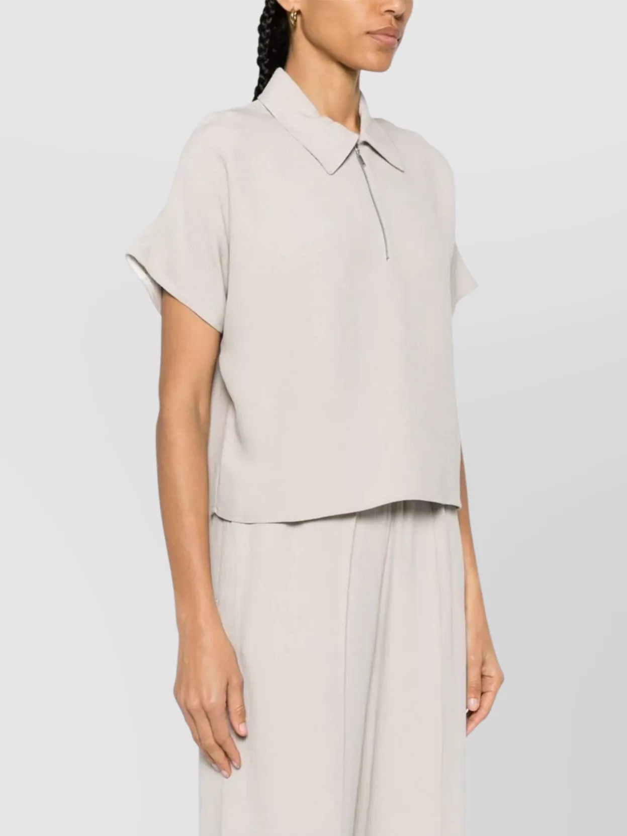 A.p.c. Zip Detail Collared Neck Short Sleeve