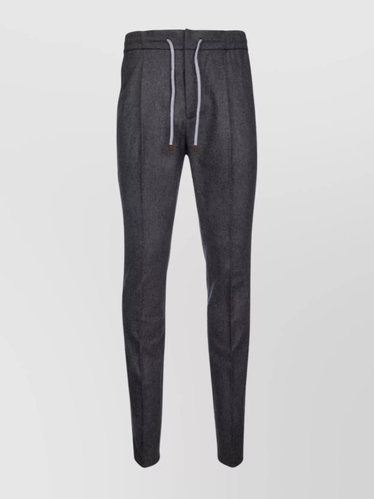Brunello Cucinelli Drawstring Straight-leg Trousers In Grey