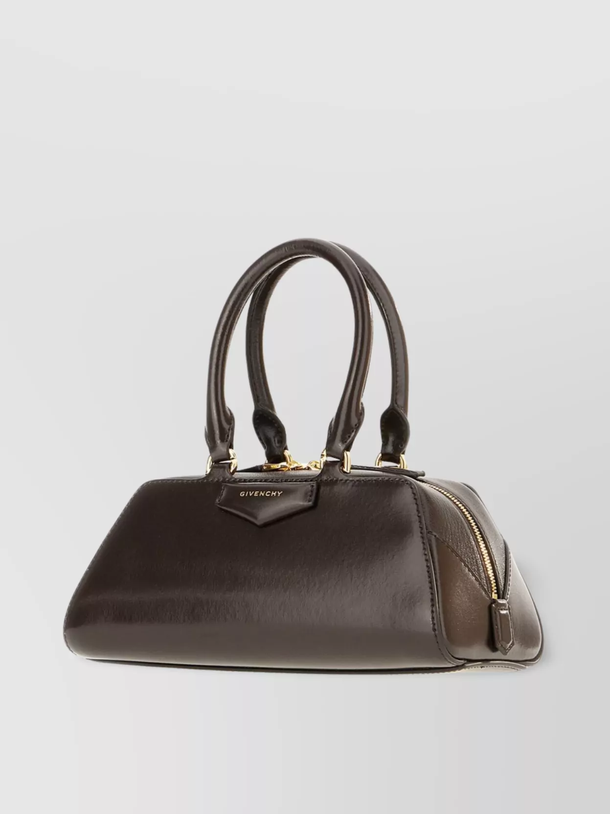 Givenchy Antigona Structured Leather Handbag With Metal Hardware In Brown