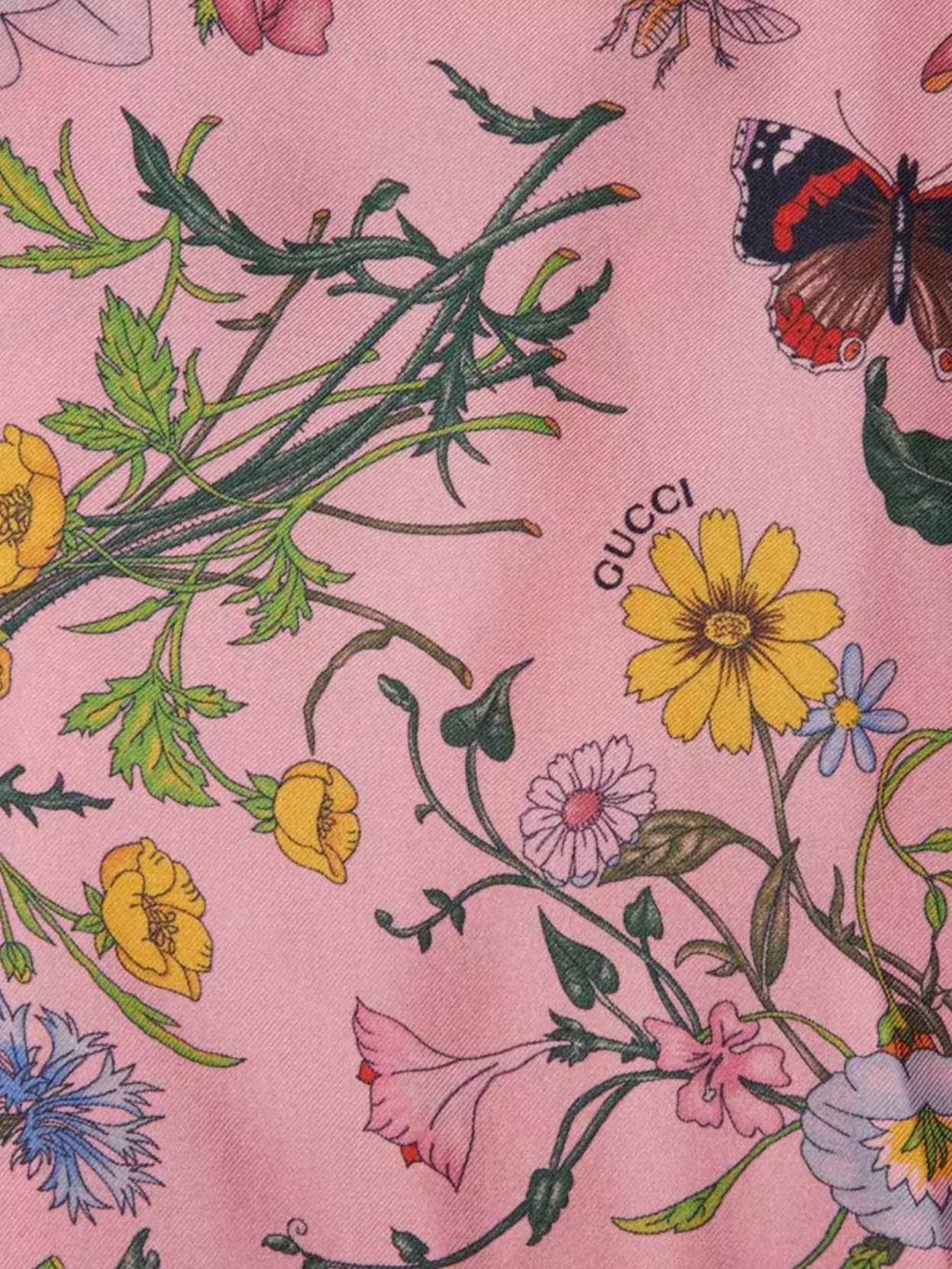 Gucci Gradient Flora Print Silk Shirt Dress