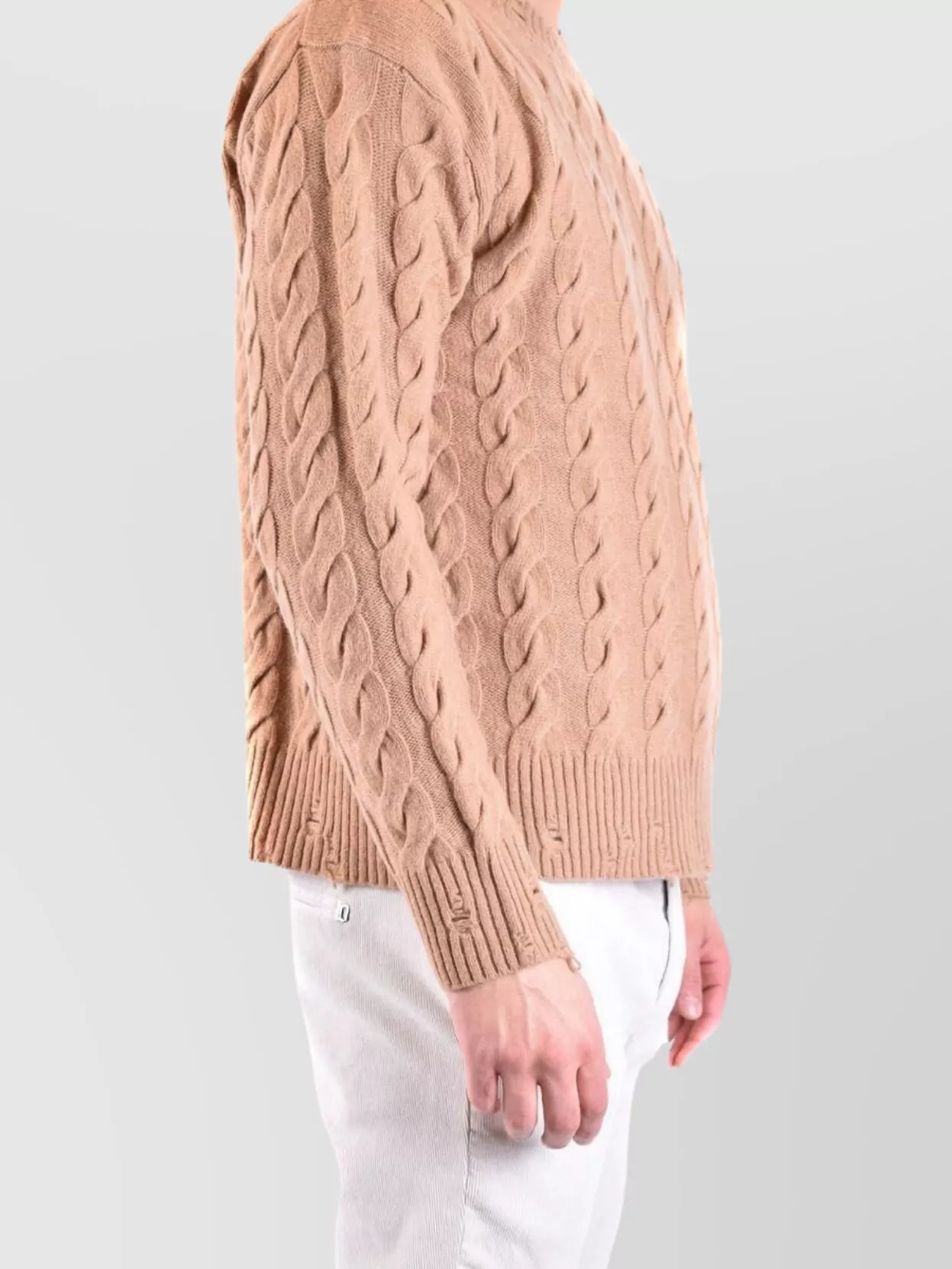 Laneus Cable Knit Crew Neck Sweaters