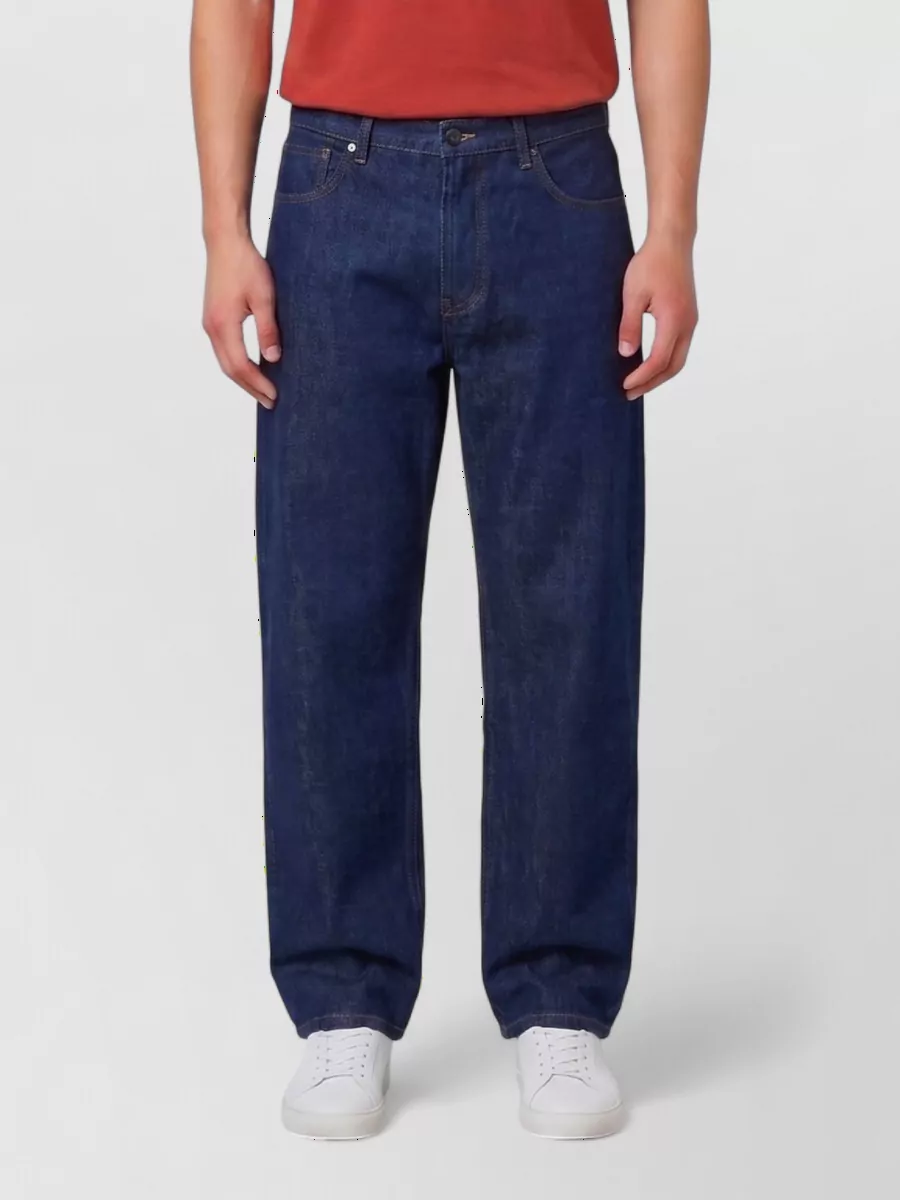 Stone Island indigo mid-rise wide-leg jeans