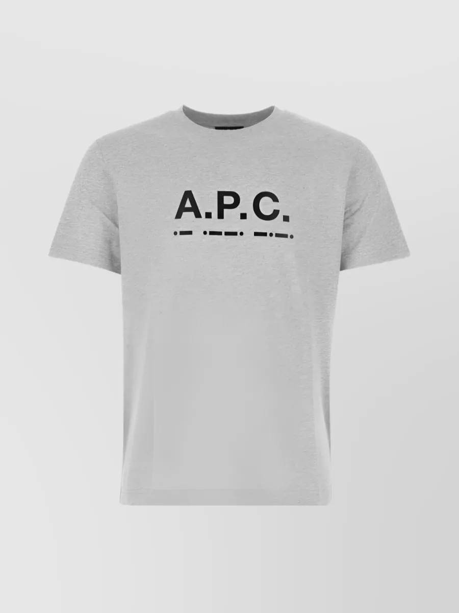 Shop Apc Sven Round-neck Logo T-shirt In Grey