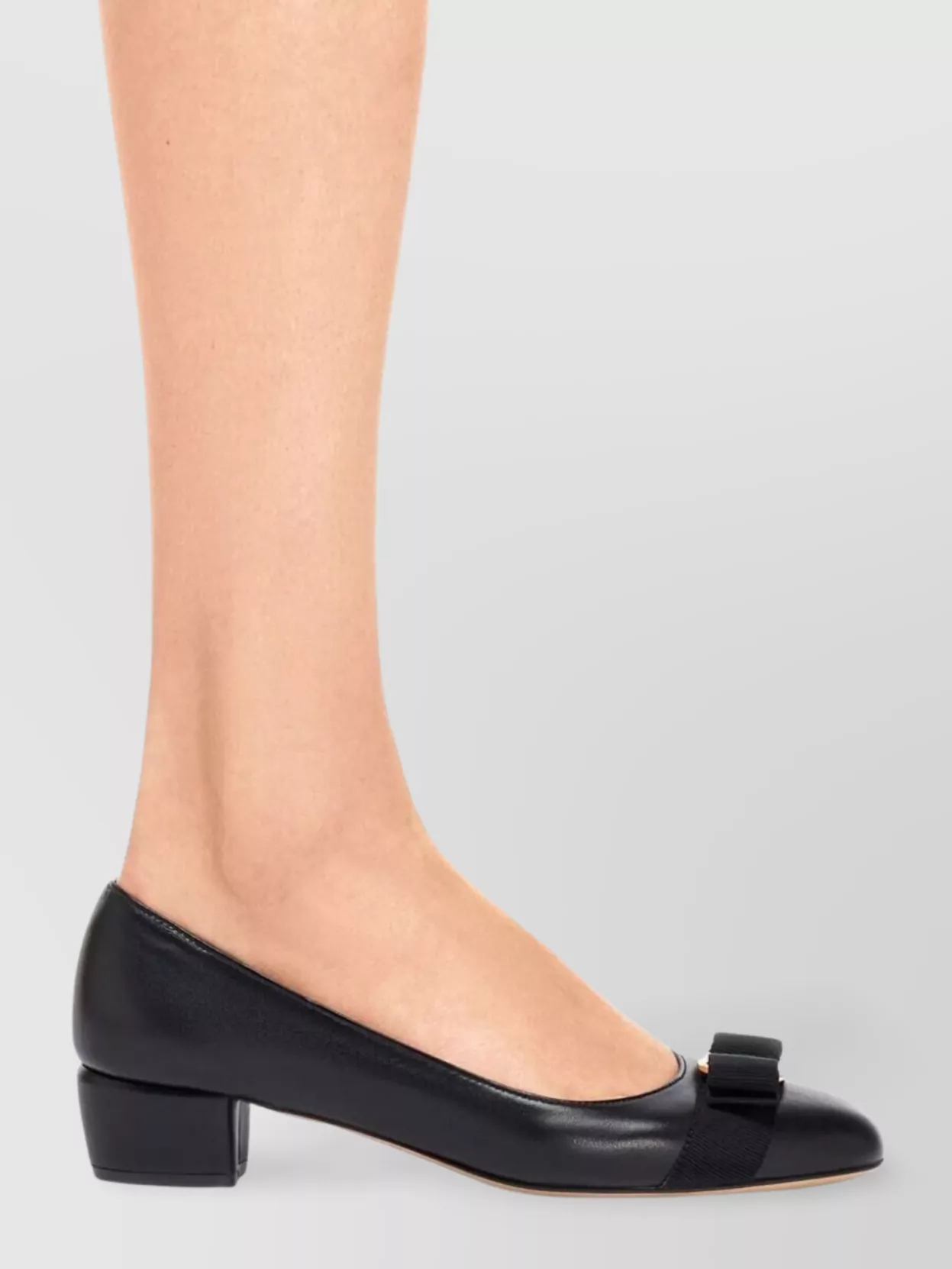 Ferragamo Soft Bow Block Heel Pumps