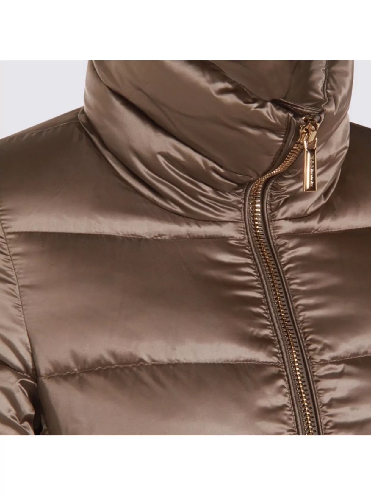 Moorer Long Quilted Down Jacket With High Collar