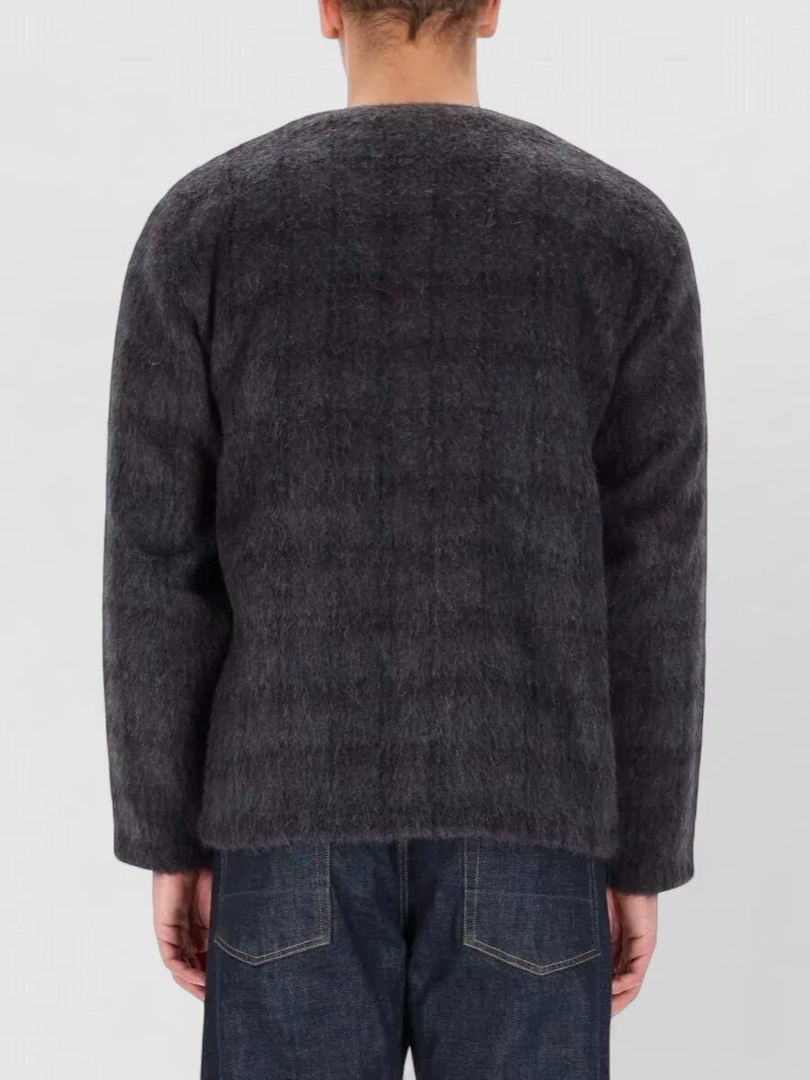 Our Legacy Textured Knit V Neck Sweater Front Pockets