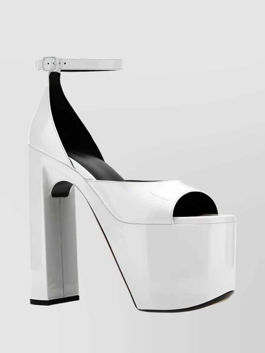 Shop Balenciaga Camden 160mm Platform Sandals In White