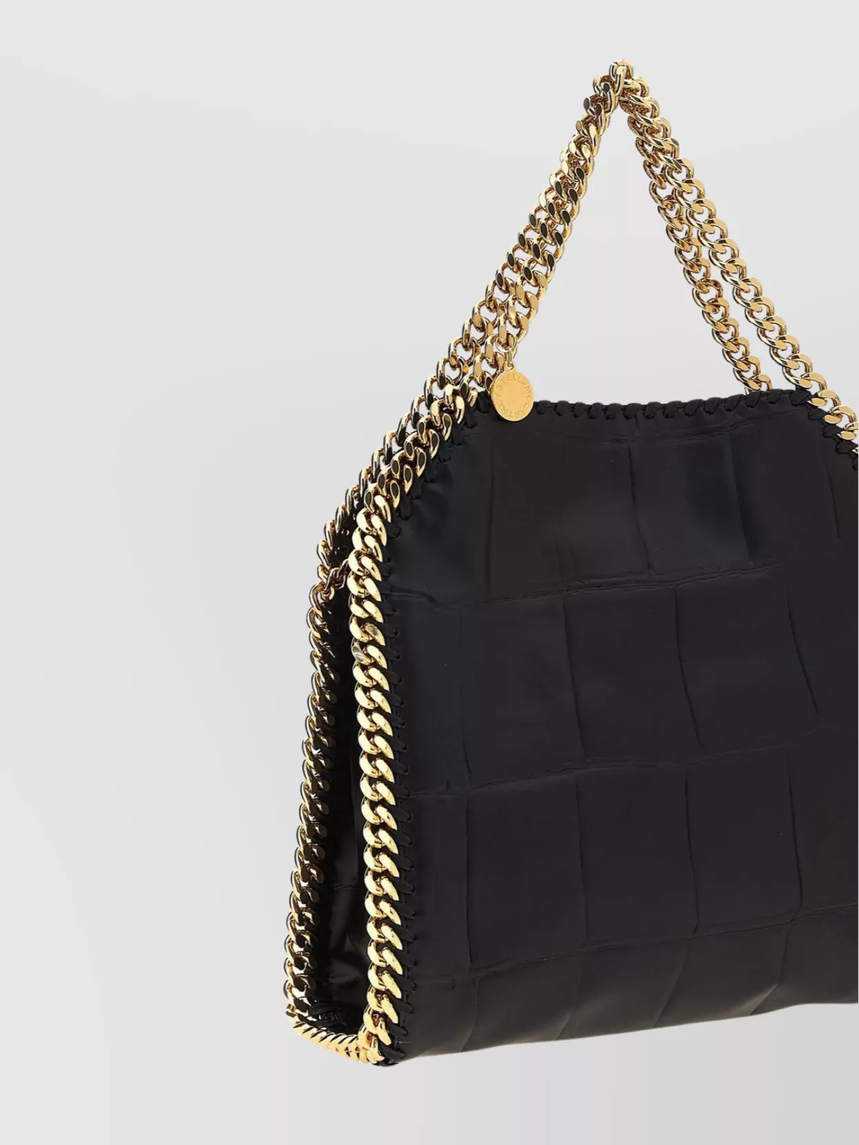 Stella Mccartney The Falabella Mini Faux Brushed-leather Shoulder Bag In Black
