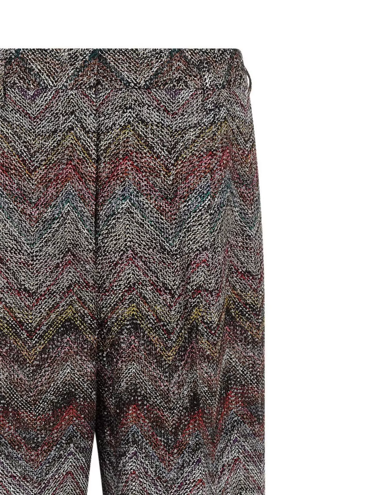 Missoni Wide Leg Sequin Chevron Textured Trousers