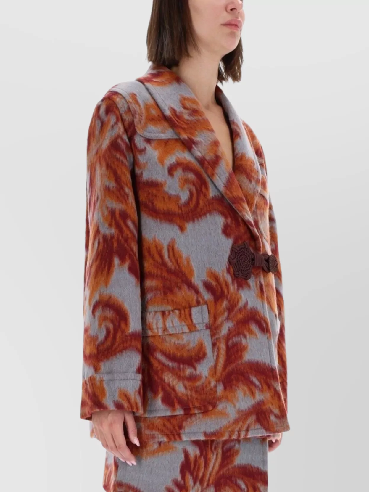 Etro Stylish Jacket With Bold Pattern And Pockets In Multi