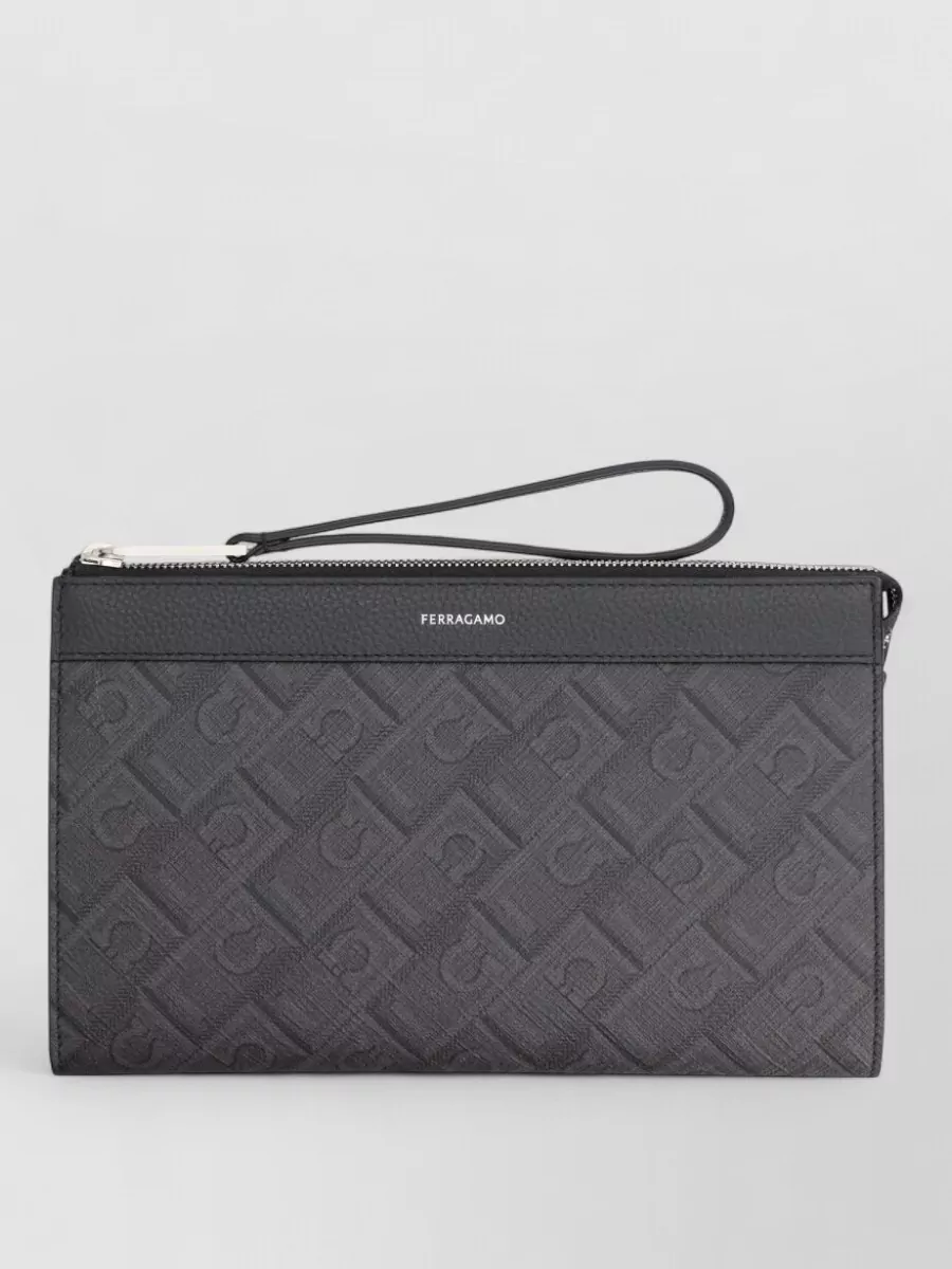 Ferragamo leather clutch bag