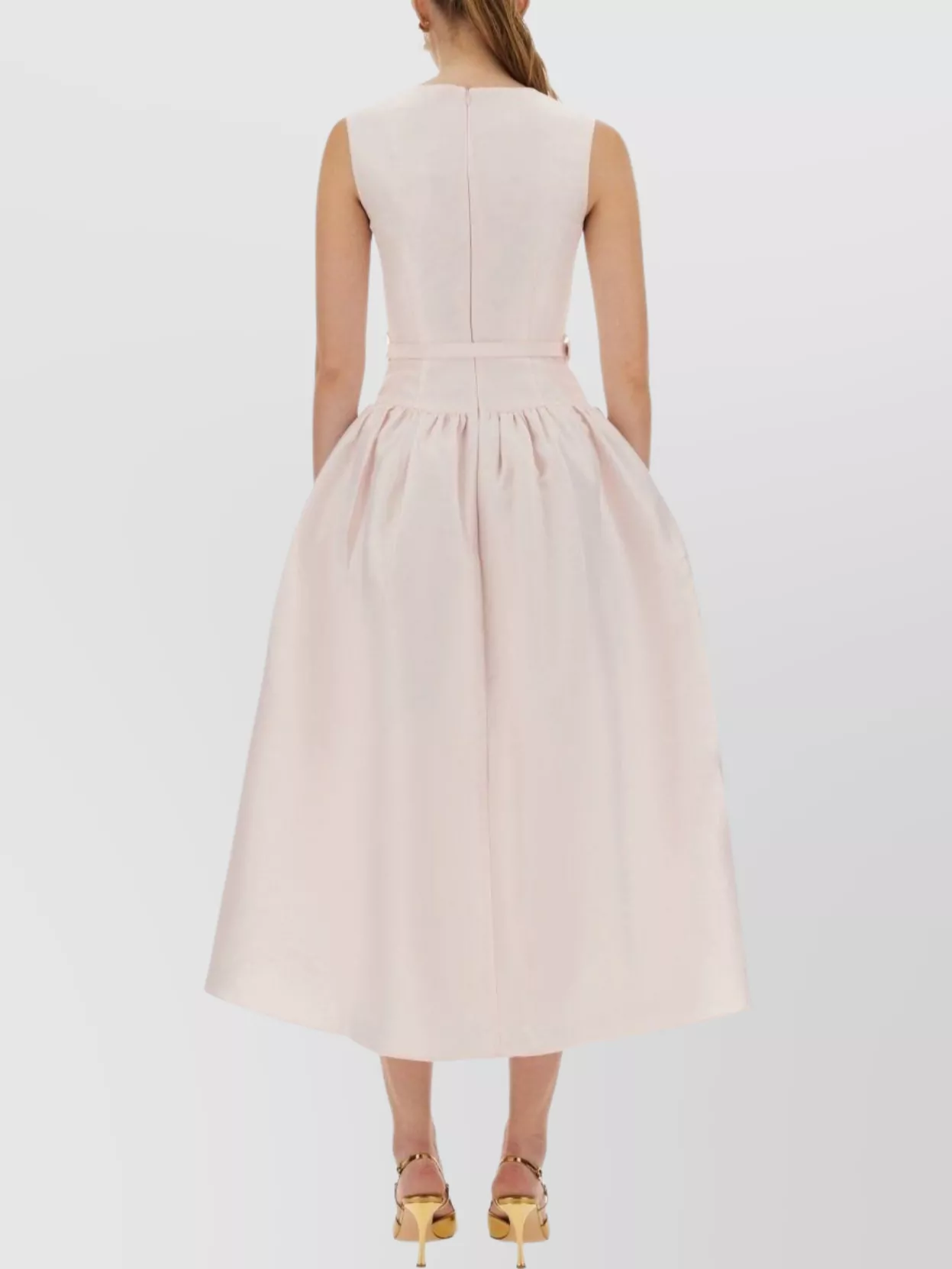 Self-Portrait Sleeveless Belted Midi Dress Pockets