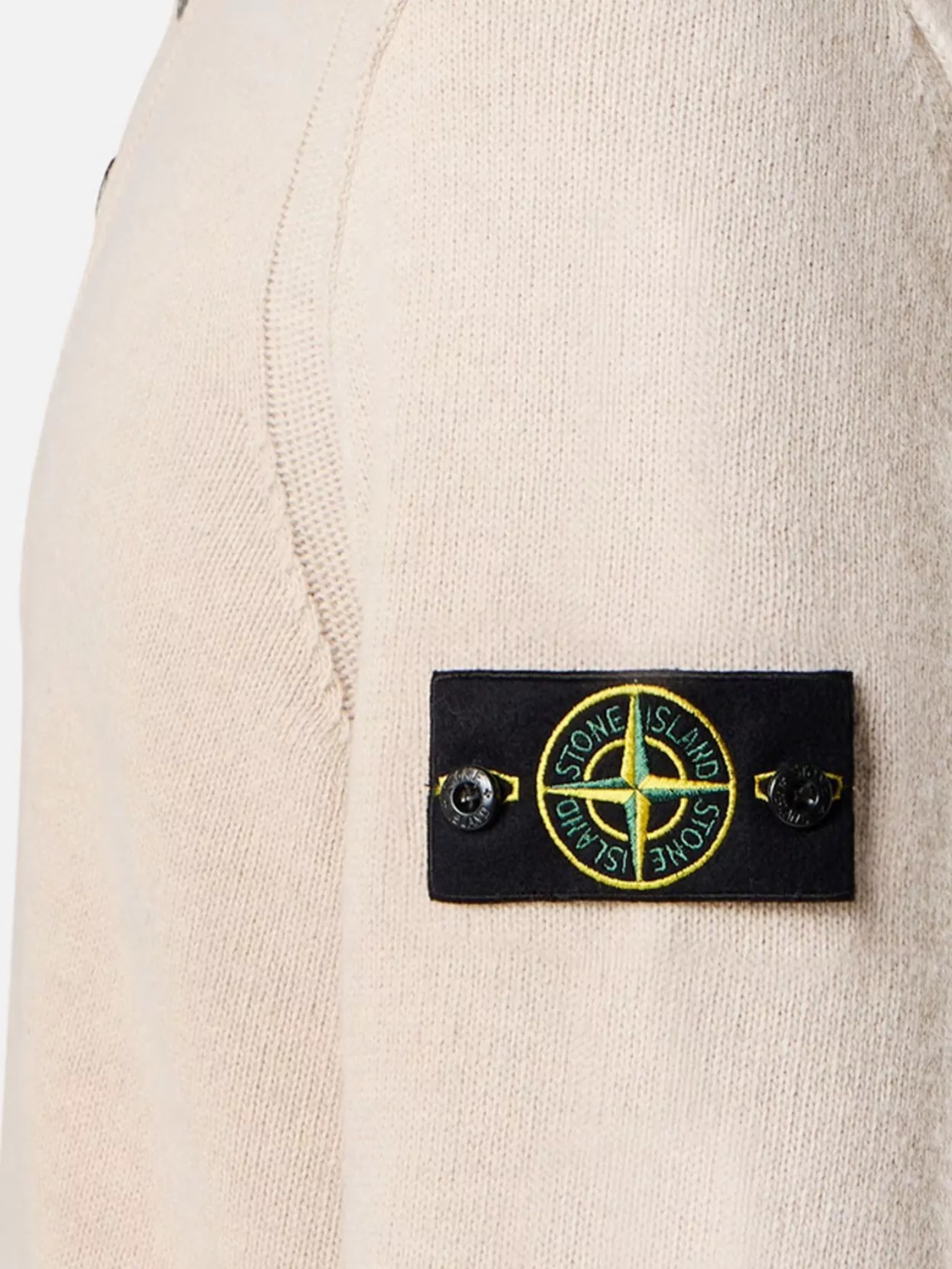 Stone Island Long Sleeve Knit Sweater With Removable Patch In Blue