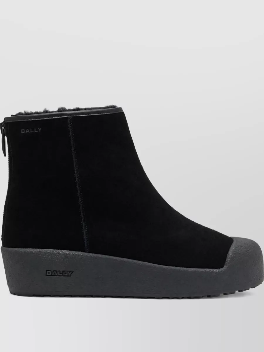 Bally Leather Platform Ankle Boots