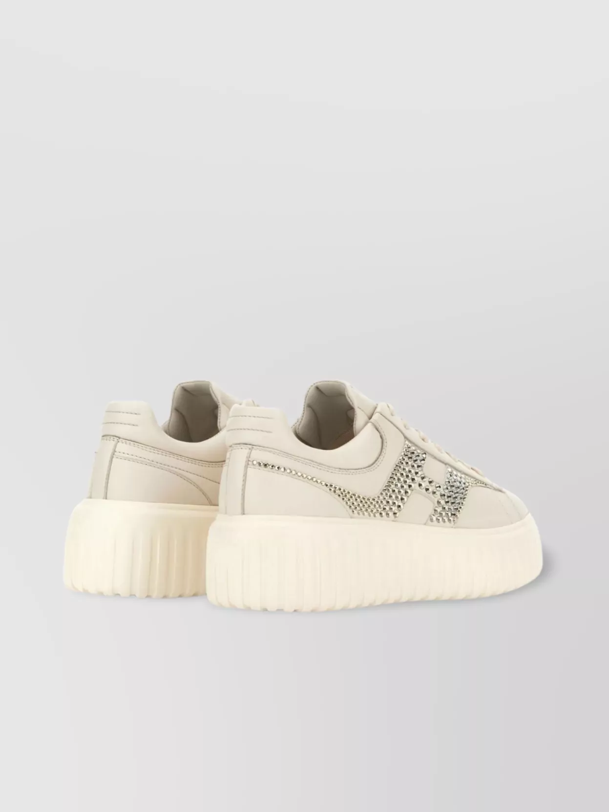 Hogan Striped Leather Sneakers With Logo-Embellished Side Panels
