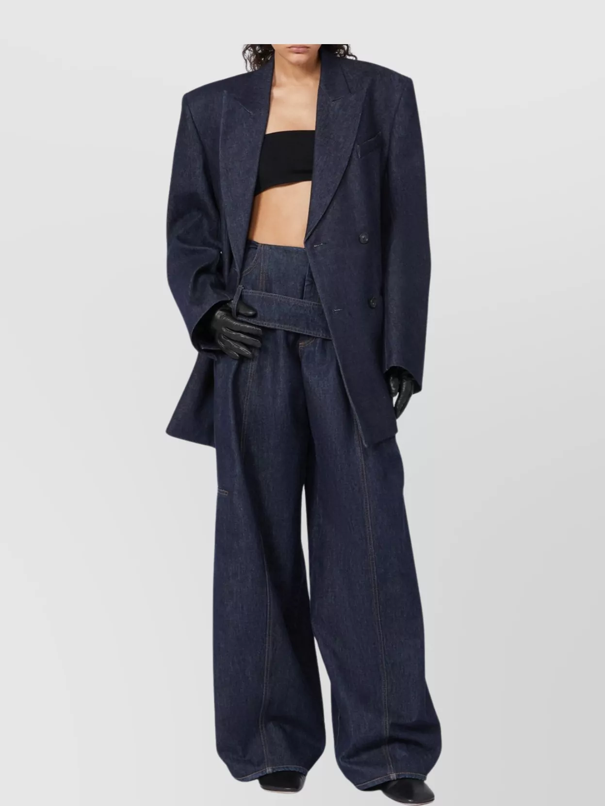 Sportmax Wide-Leg Tapered Jeans Belted Waist