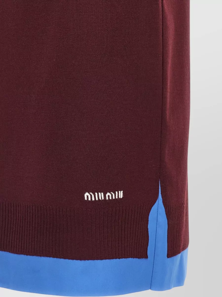 Miu Miu Virgin Wool Asymmetric Midi Pencil Skirt