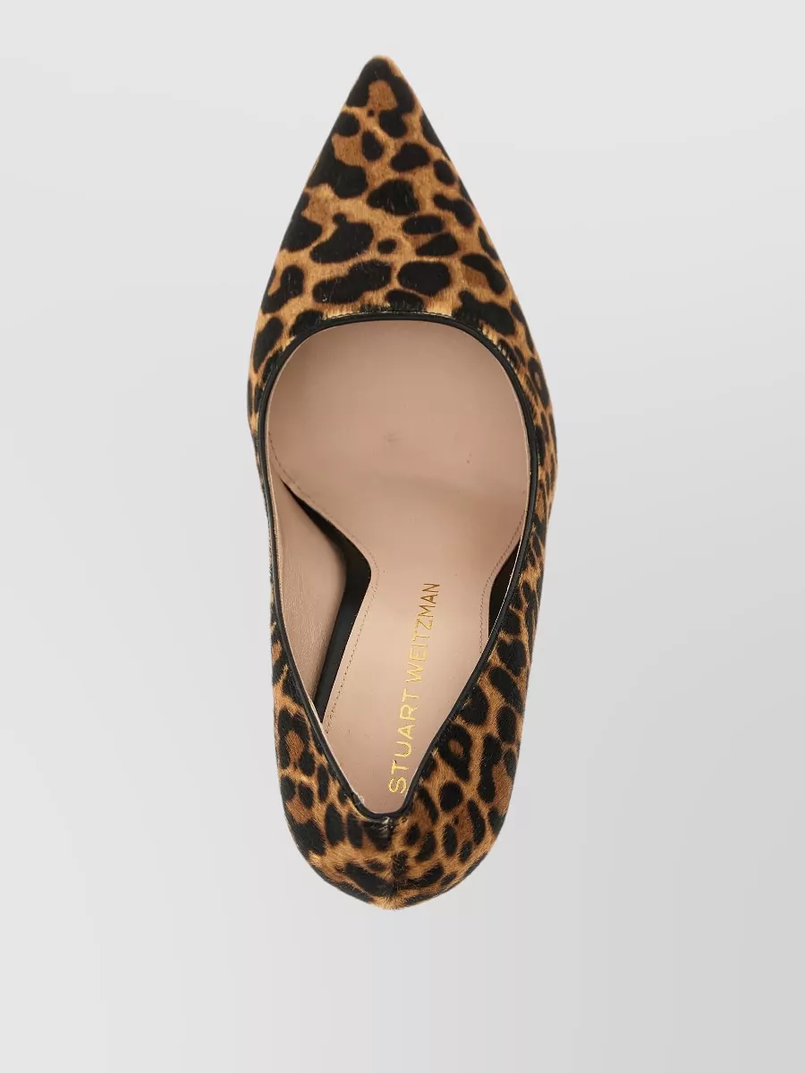 Stuart Weitzman Leather Leopard-Print Pumps