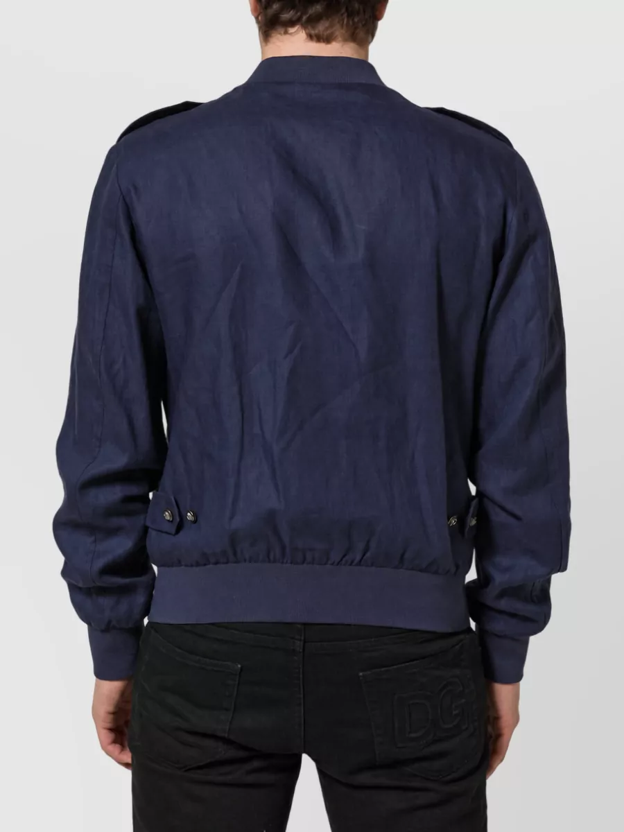 Dolce&Gabbana Linen Single-Breasted Bomber Jacket