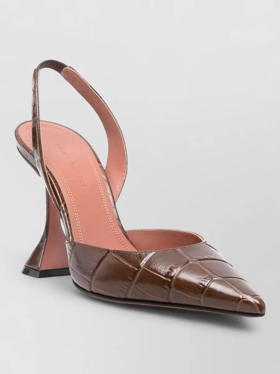 Amina Muaddi calfskin slingback pumps