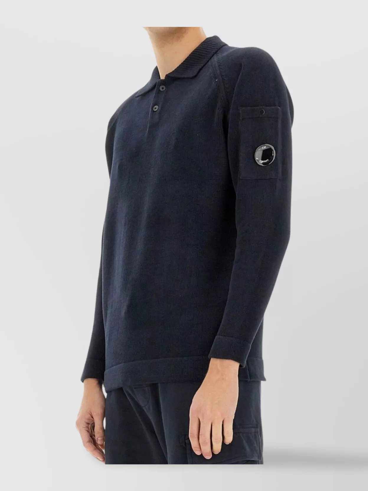 C.p. Company Polo Collar Arm Pocket Knitted