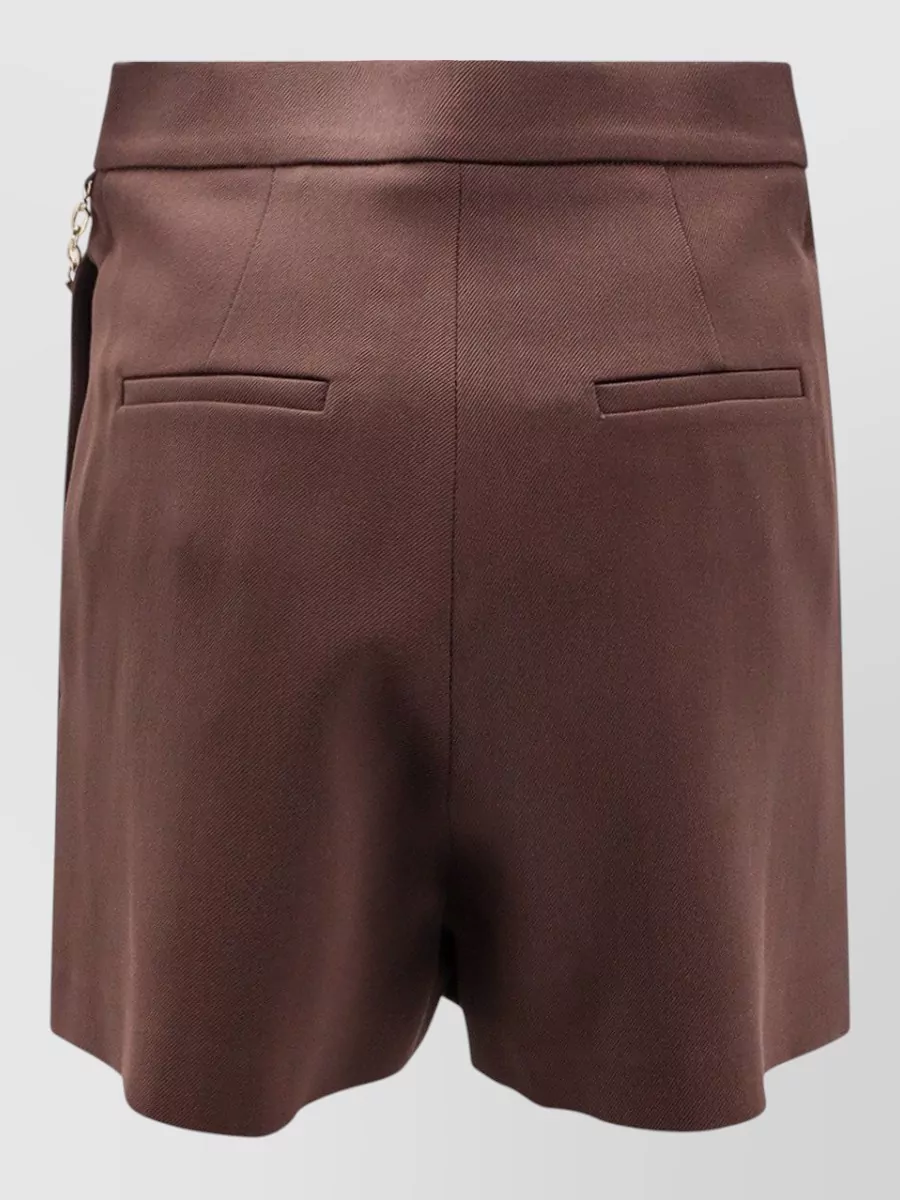 Elisabetta Franchi Shorts Pleated Design Chain Detail Belt Loops