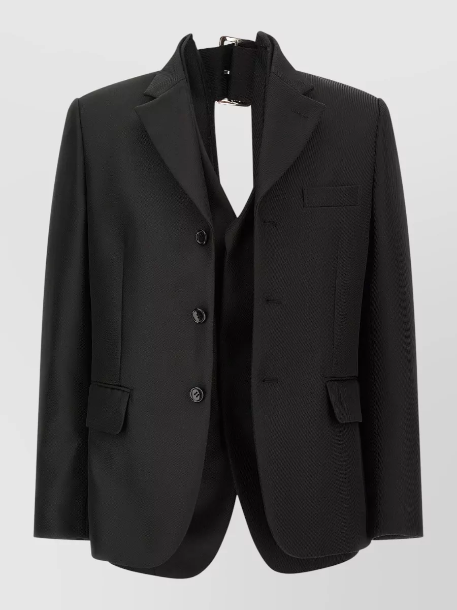 Comme Des Garçons Ribbed Single-Breasted Blazer