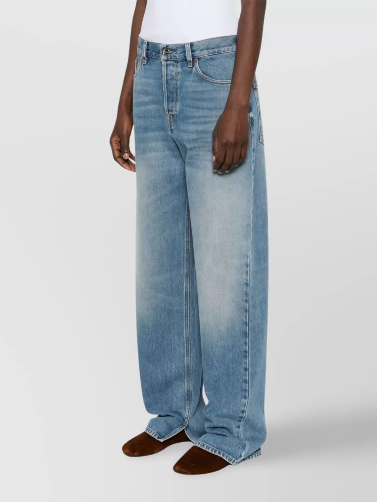 Gucci Wide Leg Boyfriend Denim Cotton Jeans