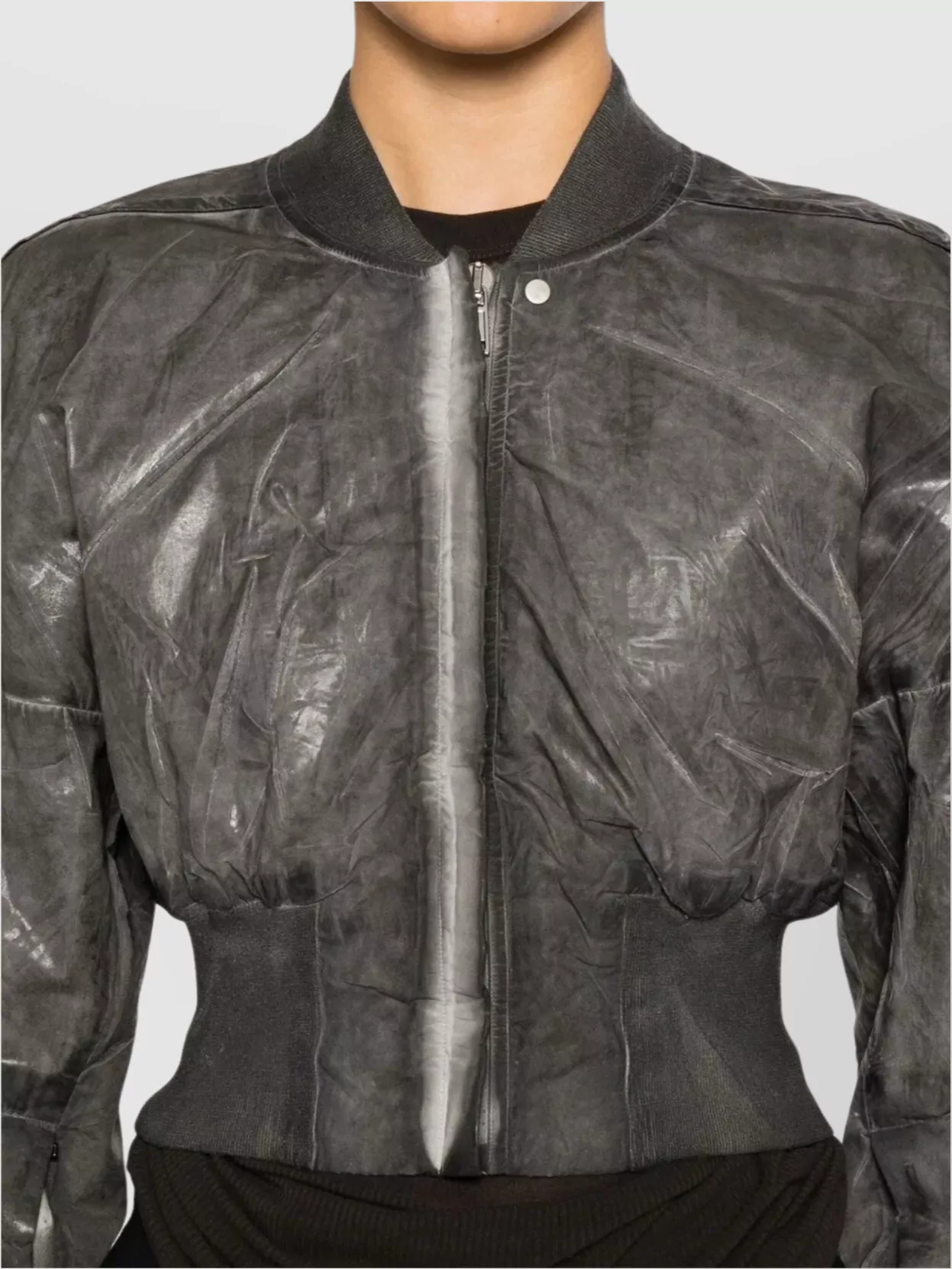Rick Owens Drkshdw Ribbed Hem Cropped Flight Jacket