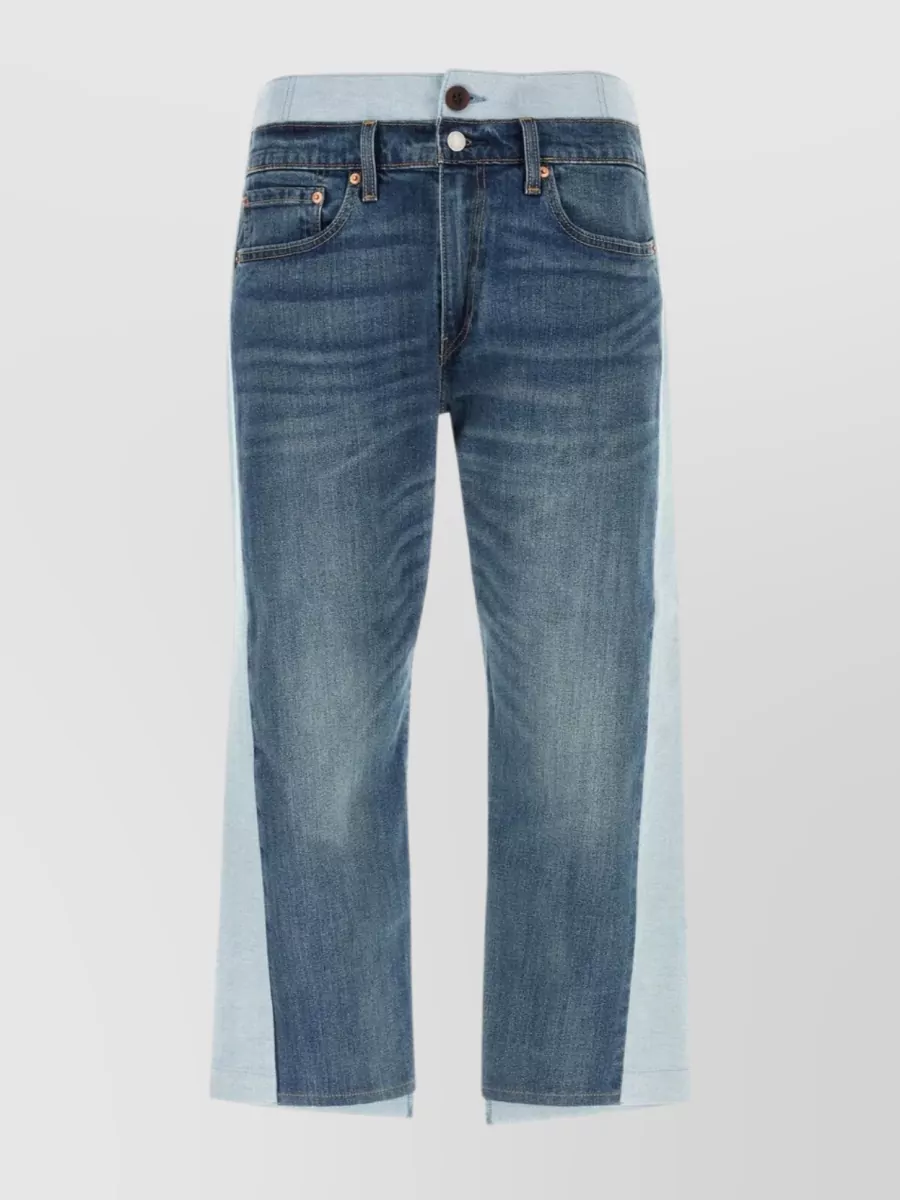 Shop Junya Watanabe Contrasting Tone Denim Jeans In Blue