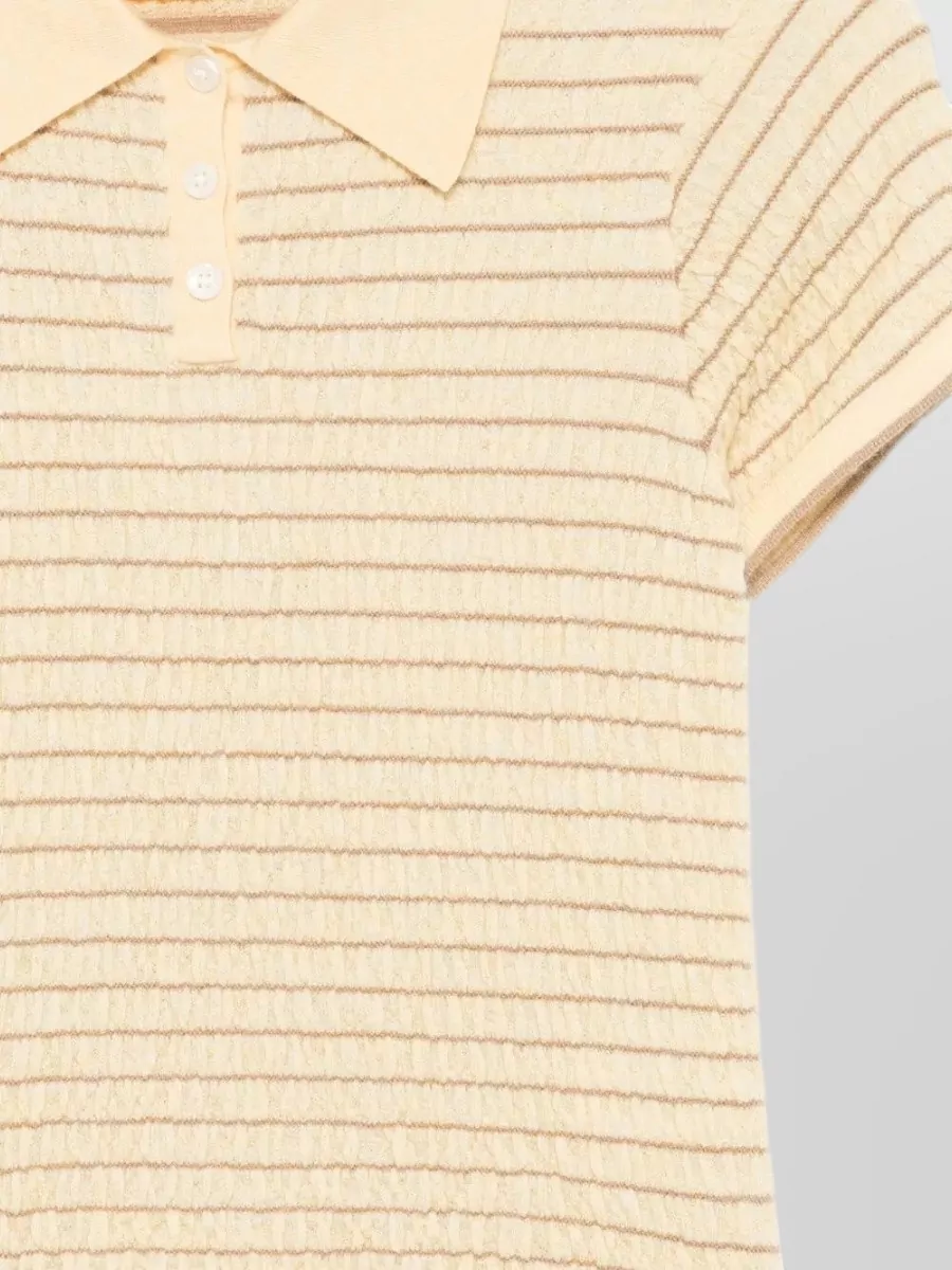 Guest In Residence Cashmere Smocked Contoured-Fit Polo Shirt