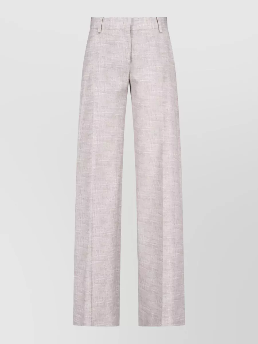 Ermanno Scervino High-Rise Pleated Wide-Leg Tailored Trousers