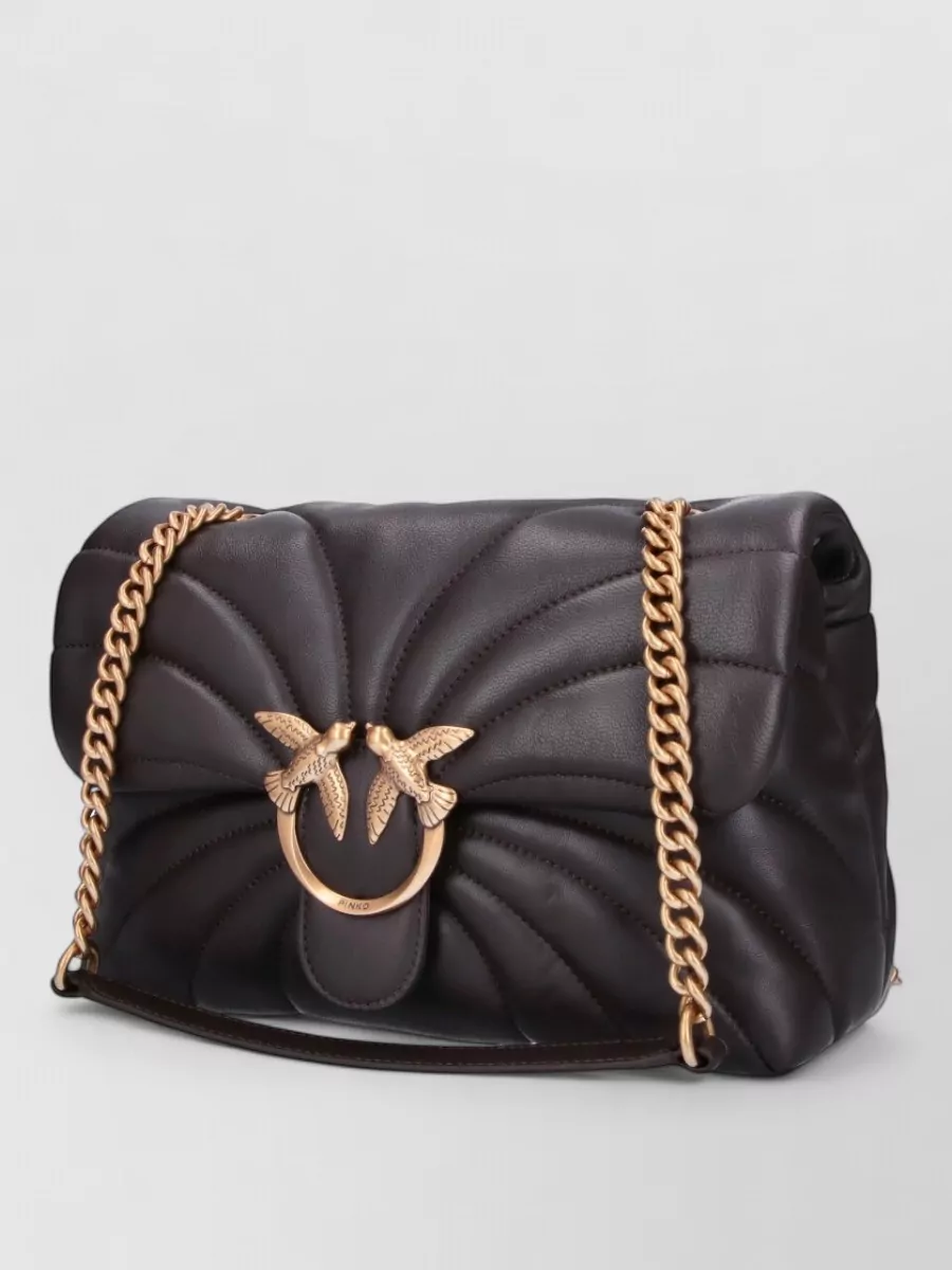 Pinko Shoulder Clutch Bag Soft Leather Chain