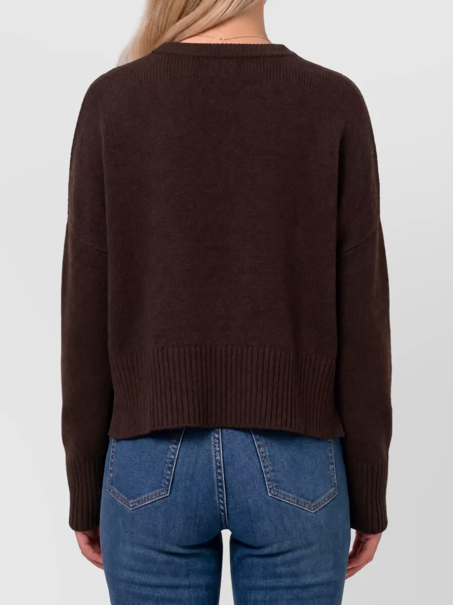 Lisa Yang Cashmere Relaxed-Fit Ribbed-Hem Sweater