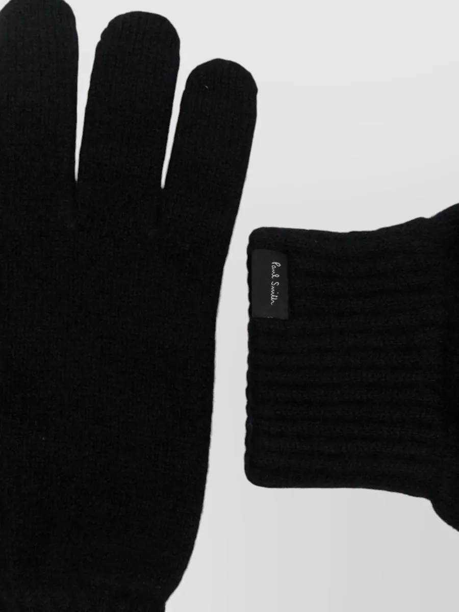 Paul Smith Luxurious Cashmere Gloves Featuring Ribbed Cuffs